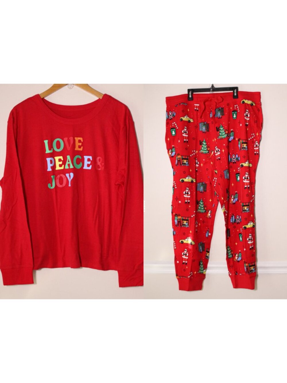 Wondershop Women’s Holiday Love, Peace & Joy 2 Piece Sleep Set Christmas PJ XXL